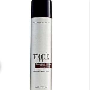 Dark Brown Toppik colored hair thickener